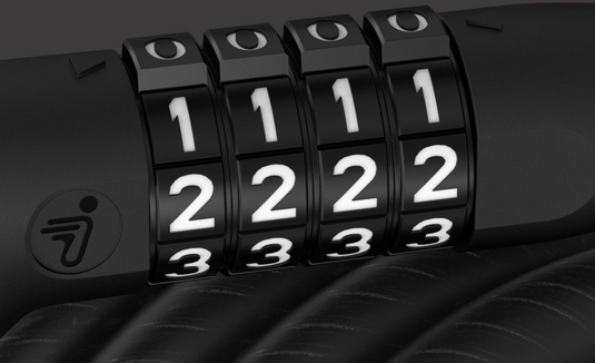 The password rotating dial has raised identifiers for precise positioning